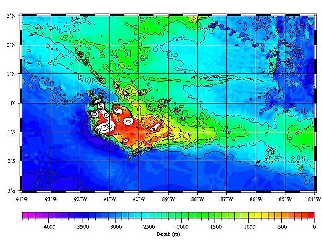 Bathymetry of the Galápados hotspot