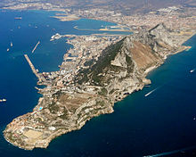 Gibraltar was the only overseas territory included in the European Union. Gibraltar aerial view looking northwest.jpg