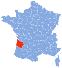 Расположение Жиронды во Франции