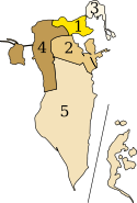 Opdeling af Baharain i Guvernementer