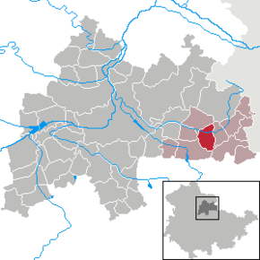 Poziția Guthmannshausen pe harta districtului Sömmerda