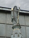 Hans Tussmann (1420–1489) Bildhauer. Jakobsbrunnen mit Statue des heiligen Jakob, Gymnasium Kirschgarten, Basel