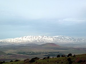 Snowy Mount Hermon as seen from Mt. Bental.