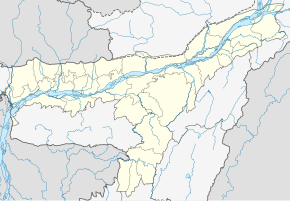 Harta cu amplasarea statului Assam în India