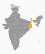 Localisation du Bengale-Occidental (en orange) en Inde.