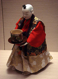 Tea-serving karakuri, with mechanism, 19th century. Tokyo National Science Museum. KarakuriBritishMuseum.jpg