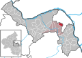 Localisation de Klein-Winternheim dans la Verbandsgemeide et dans l'arrondissement
