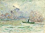 "Winter near Lavacourt" (1880) by Claude Monet (W 573)