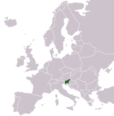 Location of Slovenia in Europe