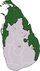 Ubicación de Tamil Eelam