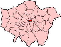 Localizaçon de la Cidade de Londres na Grande Londres