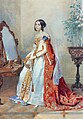Мария Петровна Кикина-Волконская изображена в русском придворном платье фрейлины, 1839 г.
