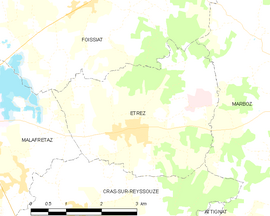 Mapa obce Étrez