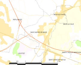 Mapa obce Saint-André-de-Bâgé