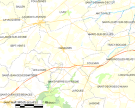 Mapa obce Cahagnes