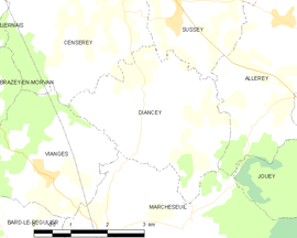 Mapa obce Diancey