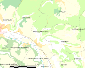 Poziția localității Fain-lès-Montbard