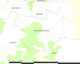 Mapa obce Saint-Genis-du-Bois