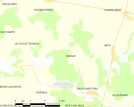Mapa obce Bannay