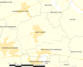 Mapa obce Saint-Aubert