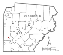 Location of Mahaffey in Clearfield County