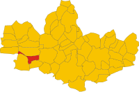 Locatie van Bovisio-Masciago in Monza e Brianza (MB)