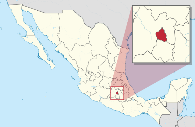 Map of Mexico with Mexico City highlighted