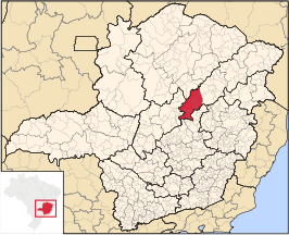 Ligging van de Braziliaanse microregio Diamantina in Minas Gerais