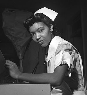 The American student nurse Miss Lydia Monroe o...