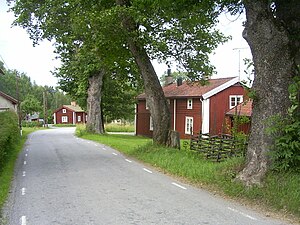 Bruksgatan med före detta arbetarbostäder.