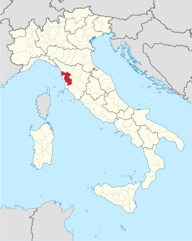 Poloha provincie Pisa v rámci Talianska (klikacia mapa)