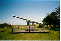 Een kanon dat gebruikt werd op Pointe du Hoc