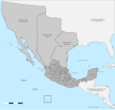 Политические подразделения Мексики 1823 г. (схема расположения) .svg