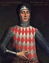 Rainier I, victor of the naval battle at Zierikzee and first sovereign Grimaldi ruler of Monaco Raniero I de Monaco.jpg
