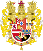 Las armas de Felipe II y Felipe III con las cimeras reales de Portugal, Castilla y Aragón.