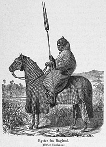 "Horseman from Bagirmi" by Dixon Denham, 1823. Rytter fra Bagirmi.jpg