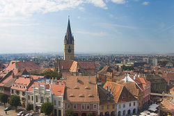 Anvista d'o centro de Sibiu.
