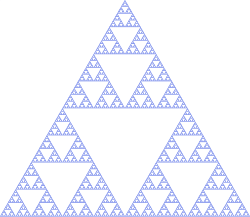 Le triangle de Sierpiński — une récurrence de triangles formant un fractale.