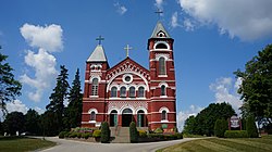 Exterior of St. James Catholic Church in Colgan, Ontario.