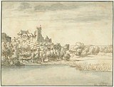 Kasteel Valkenburg kort voor de verwoesting (Josua de Grave, 1669)