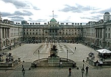 Courtyard of Somerset House, from the North Wing entrance. Built for government offices. The courtyard of Somerset House, Strand, London - geograph.org.uk - 1601172.jpg