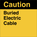 Warnung vor eingegrabenem Stromkabel