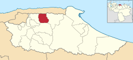 Locatie van de gemeente in Miranda