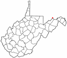 Location of Ridgeley, West Virginia