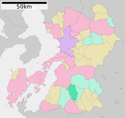 Location of Yamae in Kumamoto Prefecture