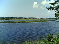 Вид на островок на Великой у Промежиц в г. Псков
