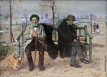 An optimist and a pessimist, Vladimir Makovsky, 1893 Optimist i pessimist.jpg