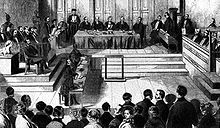 Immediately after the Cologne Communist Trial of late 1852, the Communist League disbanded itself. 1852 Der Koelner Kommunistenprozess.jpg