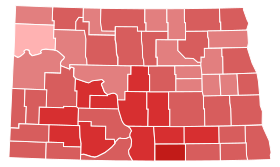 1956 United States Senate election in North Dakota results map by county.svg