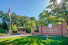 Entrance to Judson University in Elgin, Illinois, affiliated with the Convention. 1 Judson U.jpg